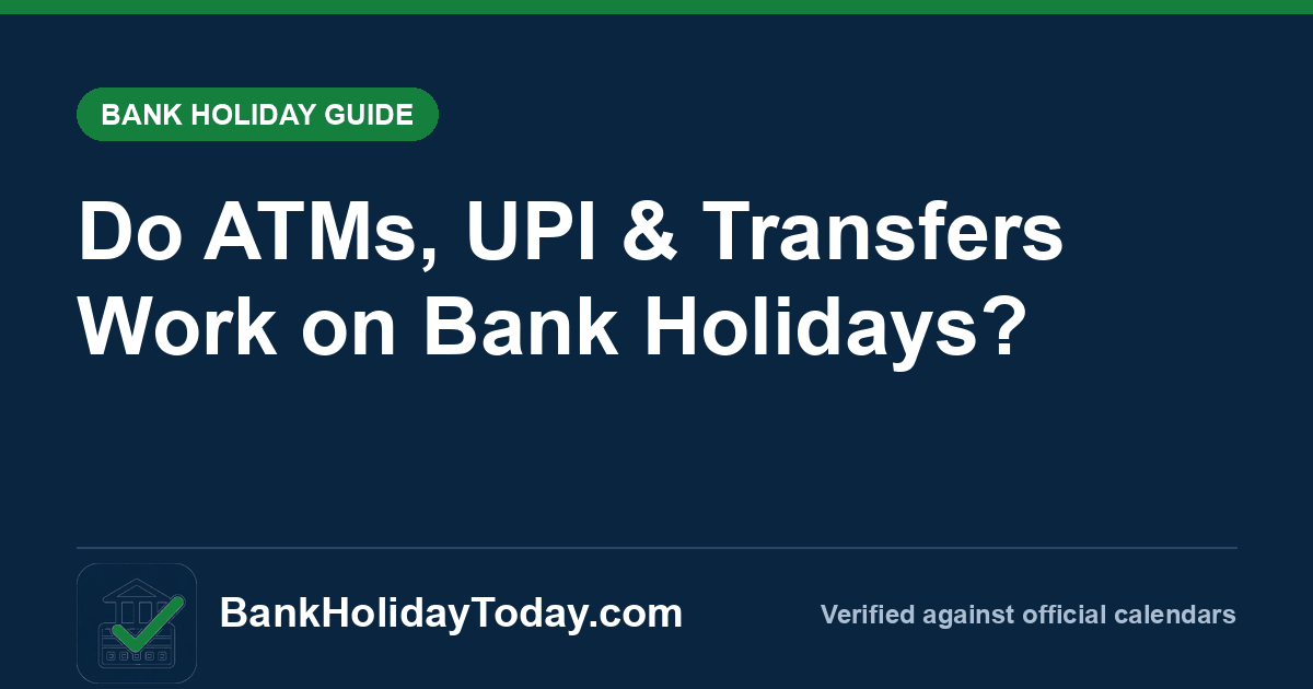 Do ATMs, UPI & Transfers Work on Bank Holidays?